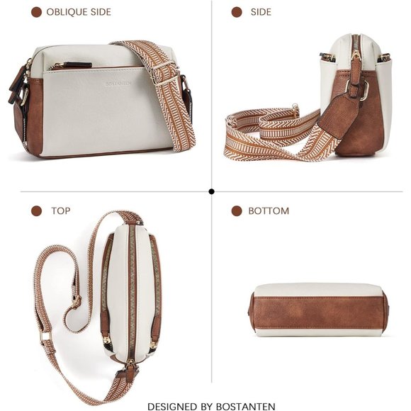 Women's Leather lining Small Crossbody bag and Zipper Closure - Picture 7 of 9